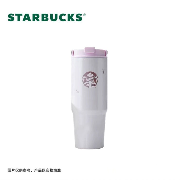 Starbucks China - Cherry Blossom 2024 - 12S. Sakura White Stainless Steel ToGo Tumbler 820ml