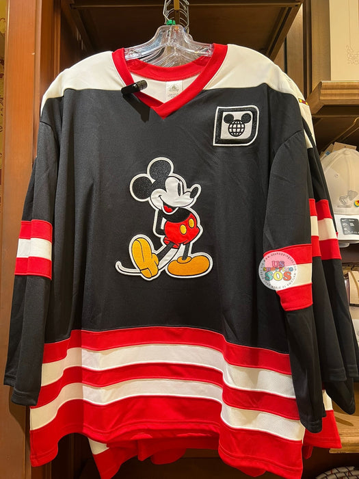 DLR/WDW - Mickey Park Logo Black/Red/White Ice Hockey Jersey (Adult)