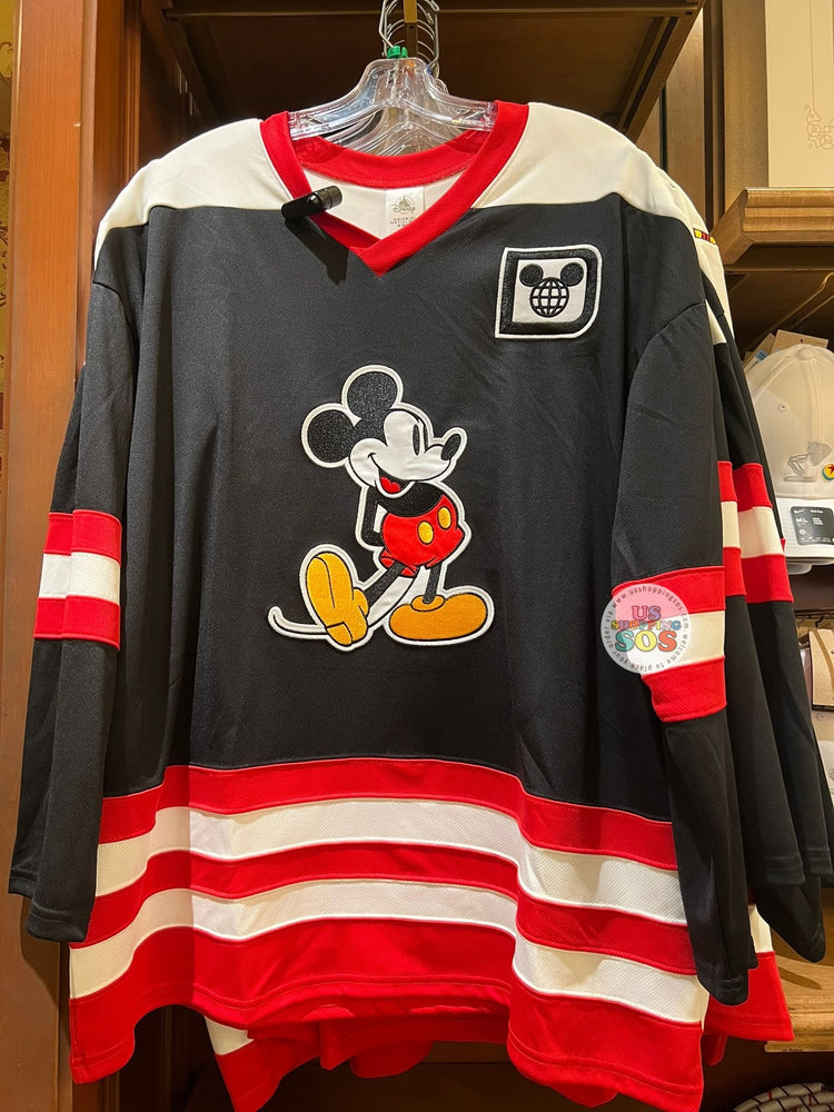 DLR/WDW - Mickey Park Logo Black/Red/White Ice Hockey Jersey (Adult)