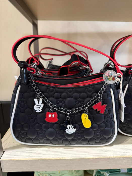 DLR/WDW - Loungefly Mickey Mouse Charm Black Crossbody Bag