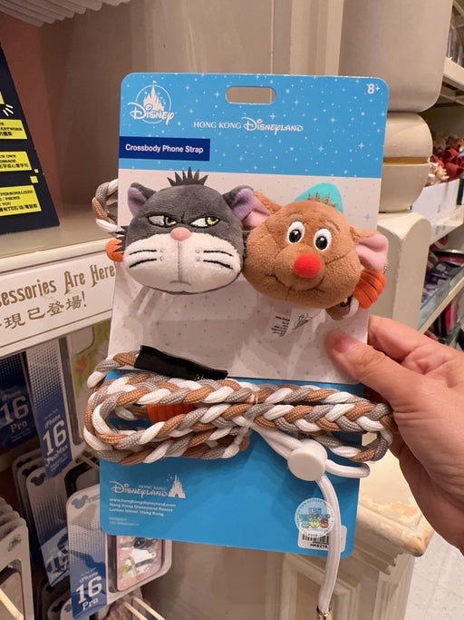 HKDL - Cinderella Lucifer & Gus the Mouse Crossbody Phone Strap