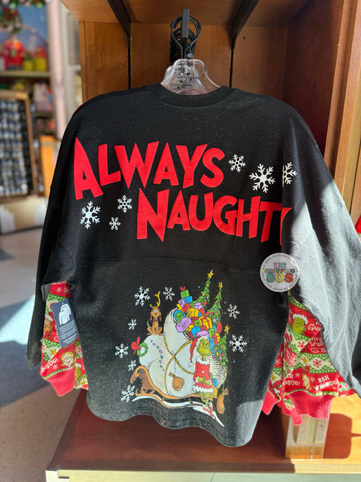 Universal Studios - Christmas 2025 - The Grinch Spirit Jersey “Always Naughty” Black Pullover (Adult)