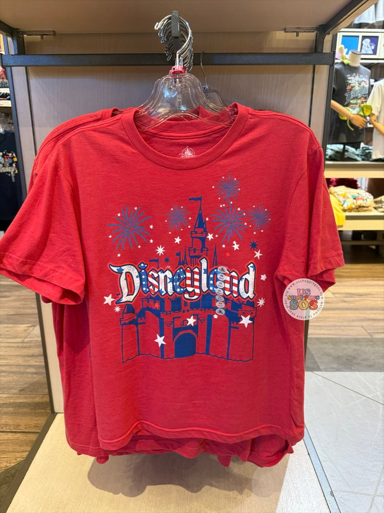 DLR/WDW - Independence Day Castle Firework Park Logo Red Graphic Tee (Adult)