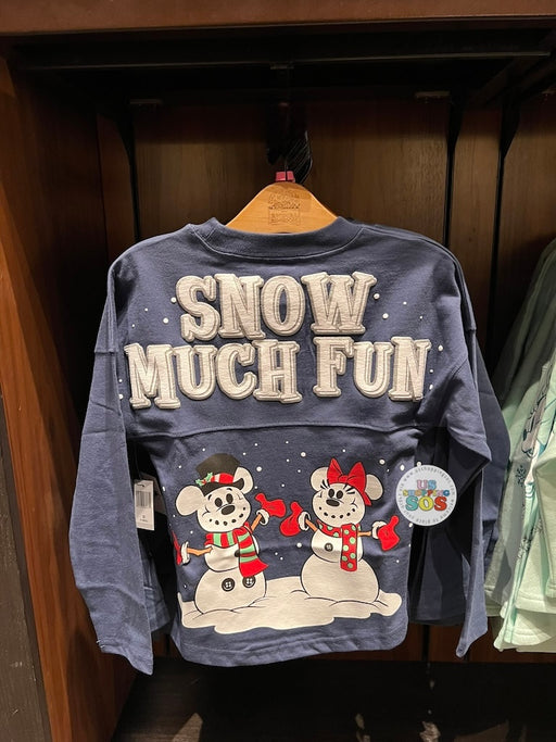 DLR/WDW - Christmas 2026 - Spirit Jersey Minnie & Mickey Snowman Snow Much Fun Navy Pullover (Kids)
