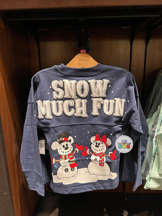DLR/WDW - Christmas 2026 - Spirit Jersey Minnie & Mickey Snowman Snow Much Fun Navy Pullover (Kids)