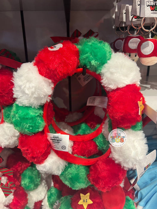 Universal Studios - Super Nintendo World Christmas 2024 - Pom Pom Wreath Headwear