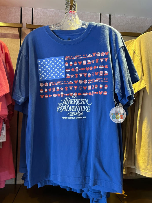 WDW - EPCOT World Showcase - Flag Icon American Adventure USA Royal Blue Graphic Tee (Adult)