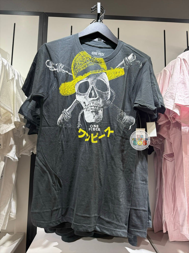 Universal Studios - One Piece - Straw Hat Skull & Crossbones Black Tee (Adult)