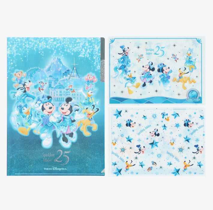 TDR - Tokyo DisneySea 25th Anniversary "Sparkling Jubilee" x Mickey & Friends Clear Holder Set of 3 (Release Date: Apr 8, 2026)