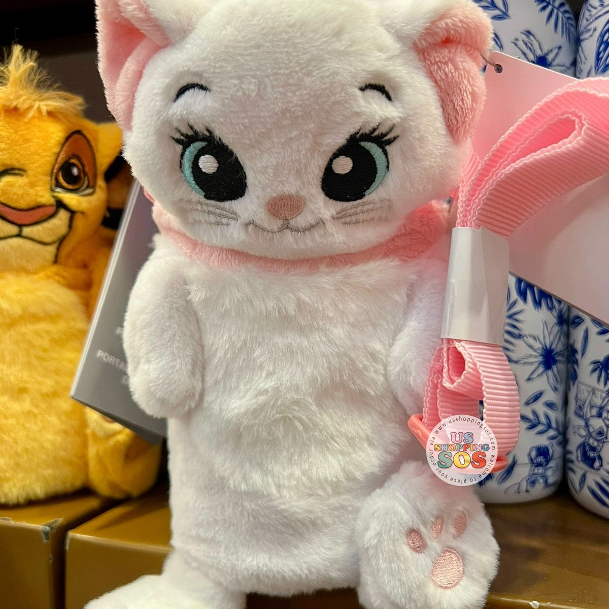Disney US公式 現地購入　マリーちゃん DLR/WDW - The Aristocats - Marie Water Bottle with Plush Carrier