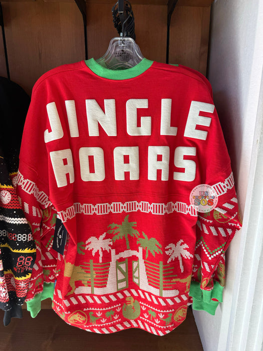 Universal Studios - Christmas 2025 - Jurassic Park Spirit Jersey “Jingle Roars” Red Pullover (Adult)