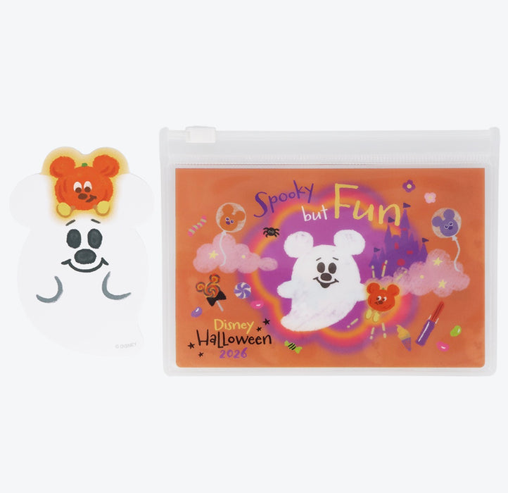 TDR - 2026 Disney Halloween x Mickey & Minnie Mouse 'Scared Ghost & Pumpkin Lantern Collection x Sticky Notes & Slide Zip Case Set (Release Date: Sept 15, 2026)