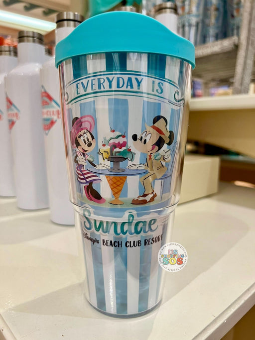 WDW - Disney’s Beach Club Resort - Tervis Mickey & Minnie Ice Cream Sundae 24oz ToGo Tumbler (Made in USA)