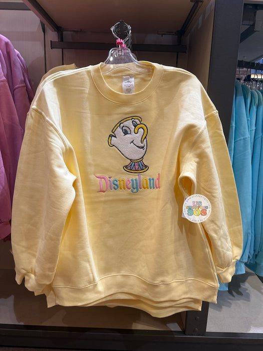 DLR/WDW - Beauty and the Beast 2026 - Chip Face Icon Park Logo Butter Yellow Fleece Pullover (Adult)