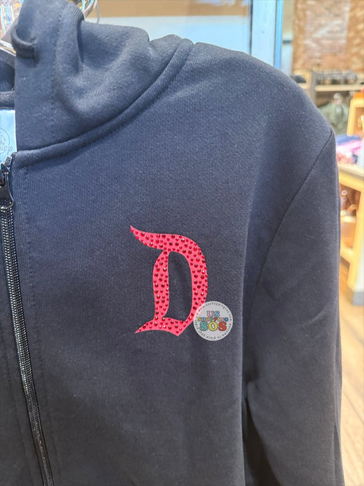 DLR/WDW - Minnie Mouse Rhinestone Park Logo Black Hoodie Jacket (Adult)