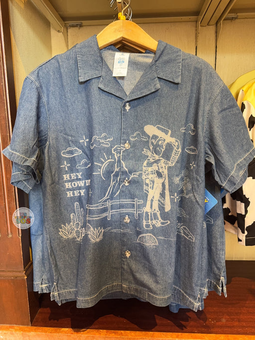 HKDL - Toy Story 5 Woody ‘Hey! Cowboy’ Denim Shirt for Adults