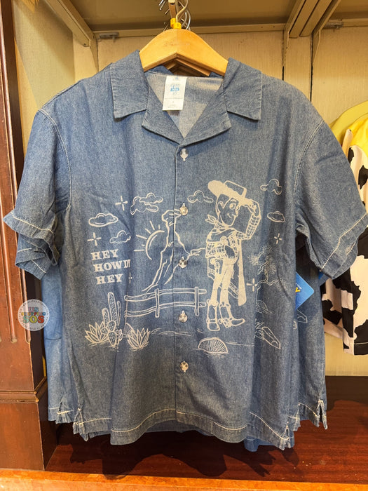 HKDL - Toy Story 5 Woody ‘Hey! Cowboy’ Denim Shirt for Adults