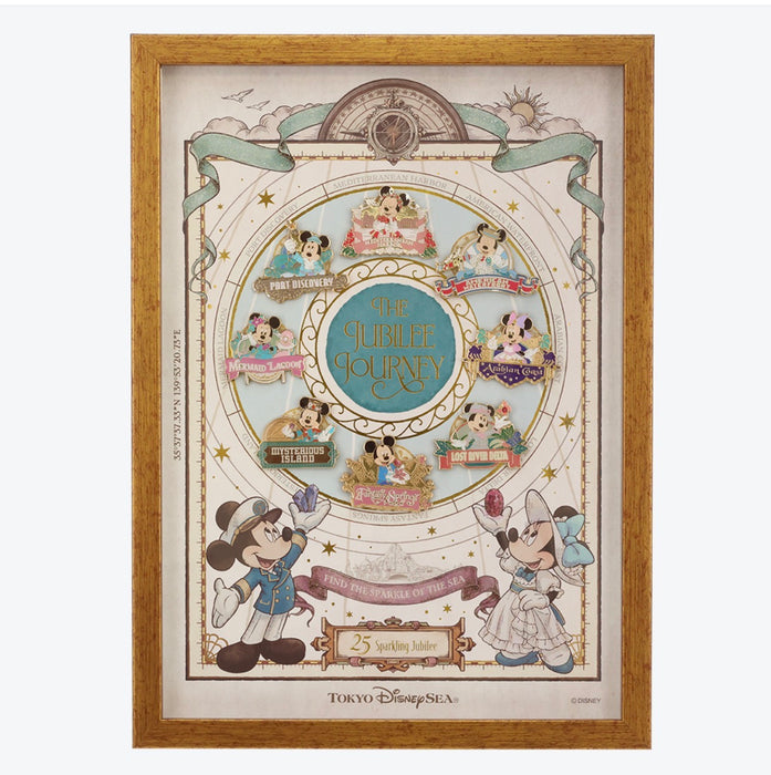 TDR - Tokyo DisneySea 25th Anniversary "The Jubilee Journey" x Mickey & Minnie Mouse Pin Badges Set (Release Date: May 25, 2026)
