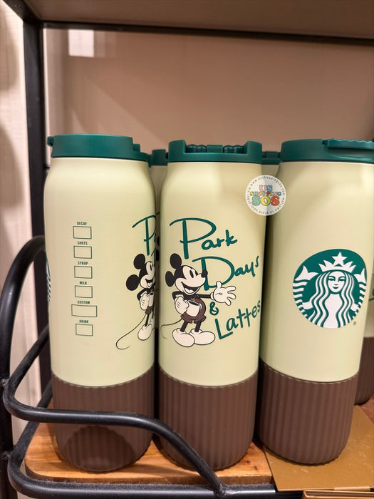 DLR/WDW - Starbucks Mickey Park Days & Lattes Mint Chocolate Stainless Steel Water Bottle