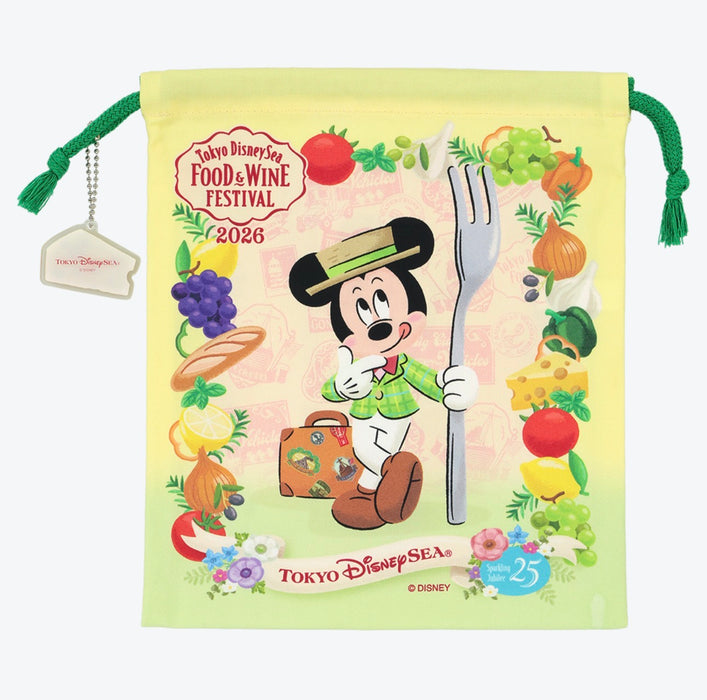 TDR - 2026 Food and Wine Festival Collection x Mickey Mouse Drawstring Bag (Release Date: Apr 8, 2026)