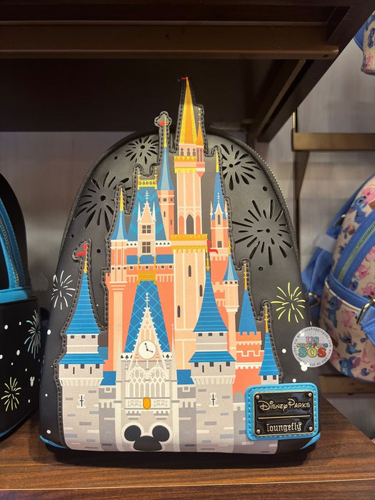DLR/WDW - Loungefly Walt Disney World Cinderella Castle Fireworks Light-Up Backpack