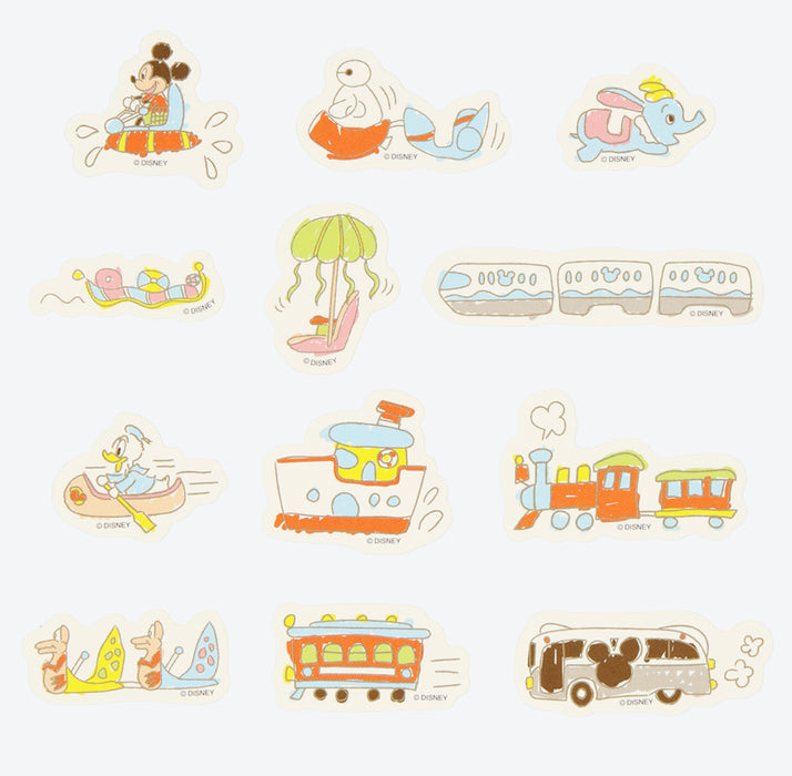 TDR - "Go-Go-Go! with Disney Vehicles" Collection x Masking Tapes & Stickers Set (Release Date: July 11, 2024)