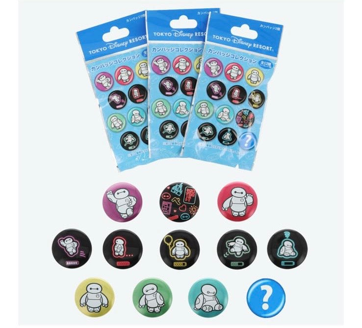 TDR - Colorful Neon & Baymax Themed Collection x Big Hero 6 Baymax Mystery Button Badges Bag (Release Date: July 1, 2025)