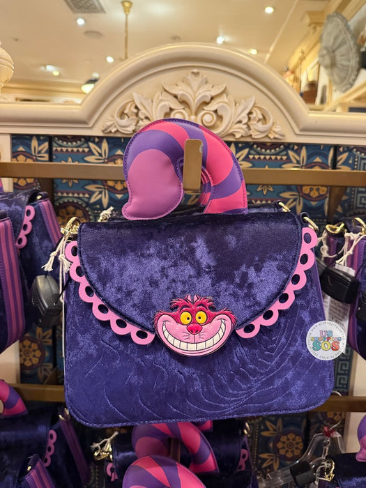 DLR/WDW - Alice in Wonderland 2026 - Loungefly Cheshire Cat Purple Crossbody Bag