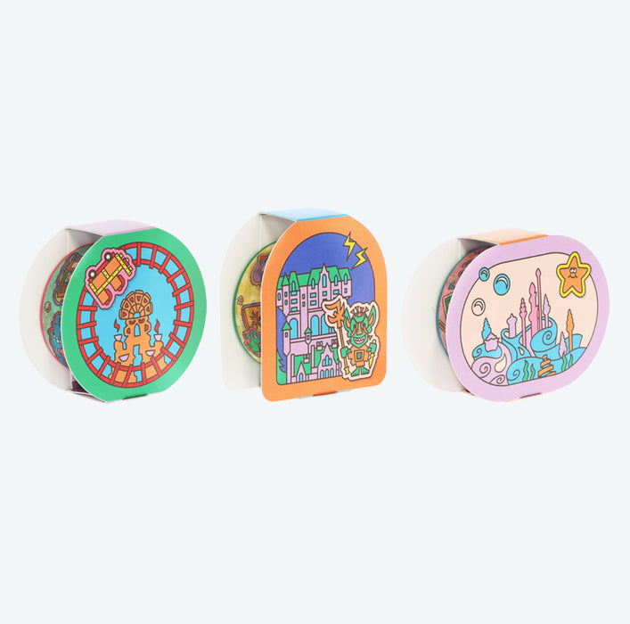 TDR - Tokyo Disney Resort "Park Map Motif" Pastel Color Collection - Masking Tapes Set of 3 (Release Date: Dec 11, 2025)