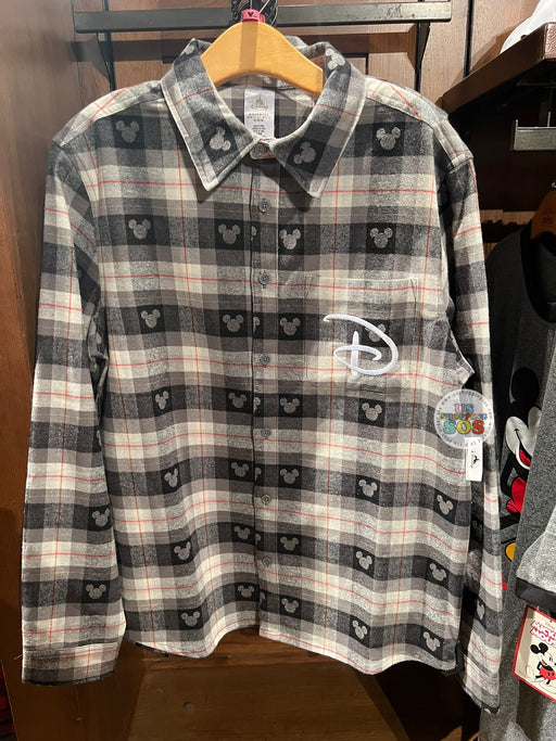 DLR/WDW - Park Logo Black/White Flannel Plaid Shirt (Adult)