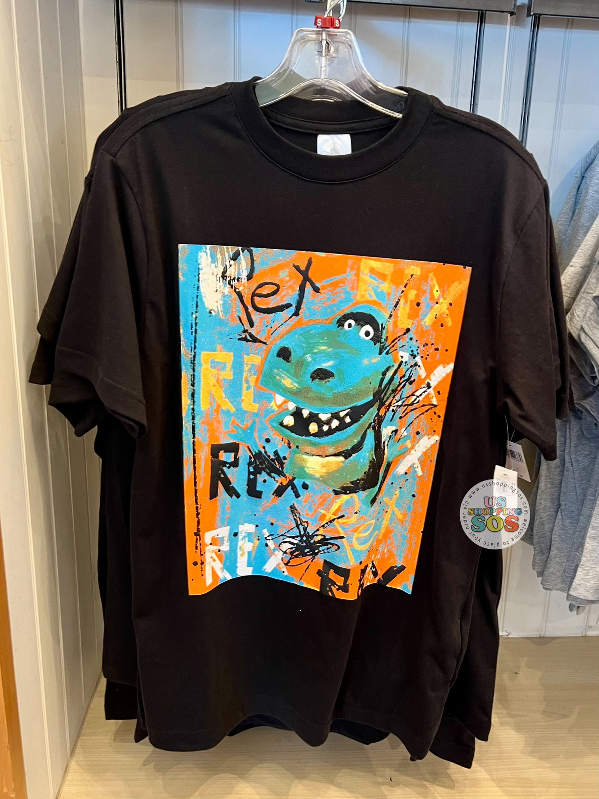 DLR/WDW - Graffiti Pixar - Toy Story Rex Black T-Shirt (Adult