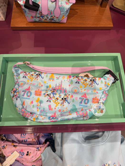 DLR - Stoney Clover Lane - Disneyland 70th Anniversary Mickey & Friends Baby Blue Jumbo Fanny Pack
