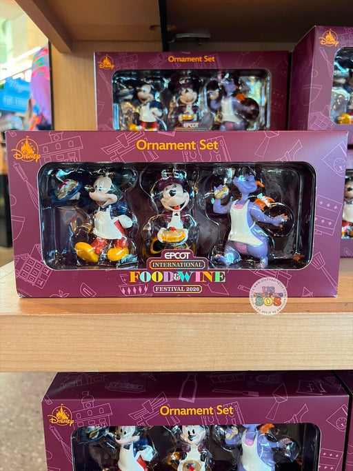 WDW - Epcot Food & Wine Festival 2026 - Mickey & Minnie & Figment Ornament Set
