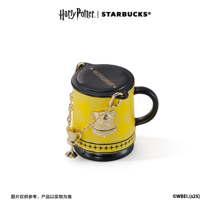 Starbucks China - Harry Potter x Starbucks - Hufflepuff Color Changing Ceramic Mug with Chain & Lid 365ml