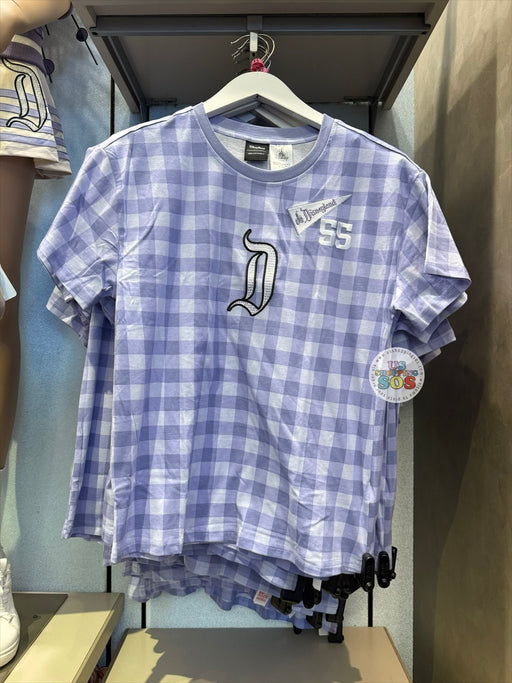 DLR/WDW - Her/Our Universe Disneyland Nostalgia 2026 - Purplish Blue Checkered T-Shirt (Adult)