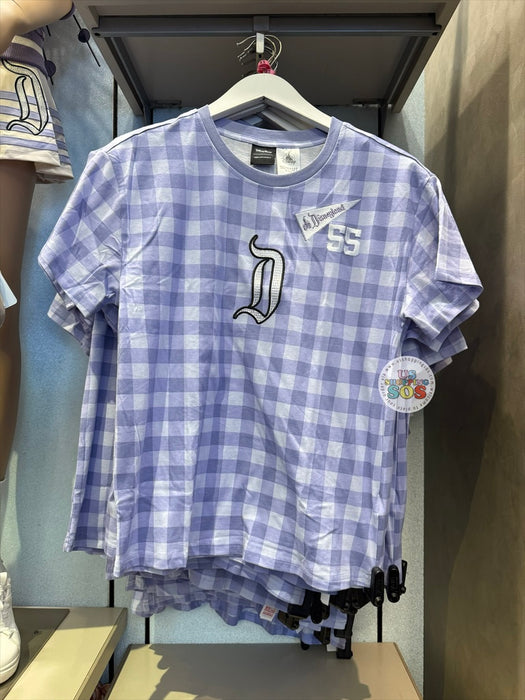 DLR/WDW - Her/Our Universe Disneyland Nostalgia 2026 - Purplish Blue Checkered T-Shirt (Adult)