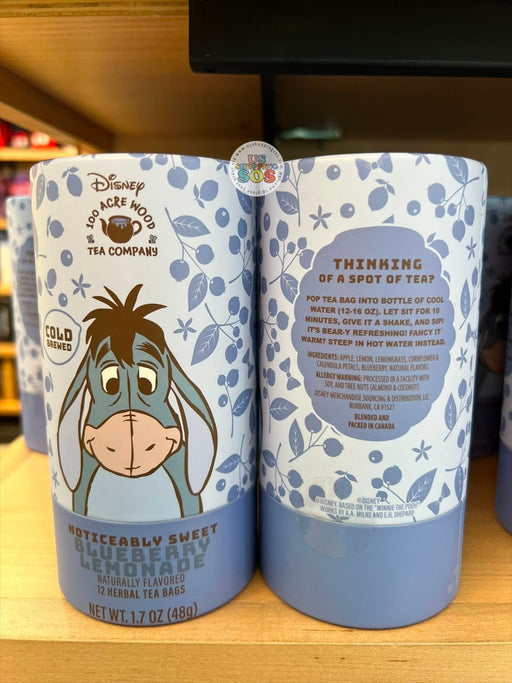 DLR/WDW - Disney 100 Acre Wood Tea Company - Eeyore Noticeably Sweet Blueberry Lemonade 12 Herbal Tea Bags