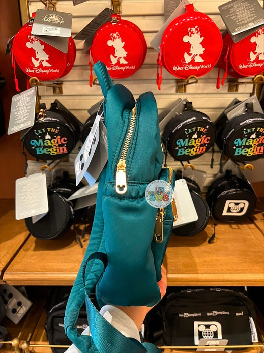 DLR/WDW - Mickey Park Logo Goldtone Hardware Headband Friendly Crystal Teal Mini Backpack