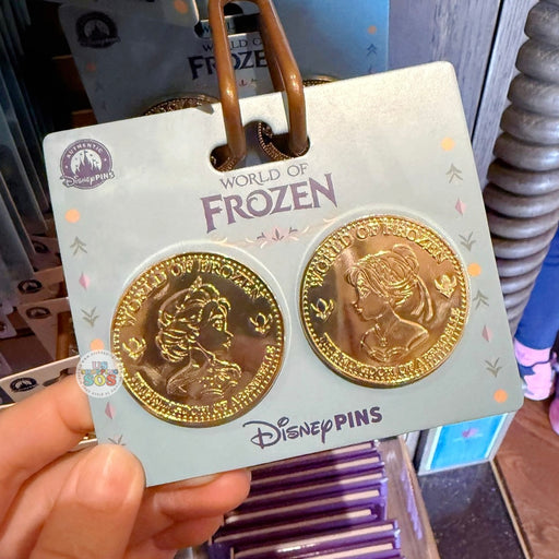 DLP - 2026 World of Frozen x Pin of Elsa & Anna Medal Shaped Set of 2