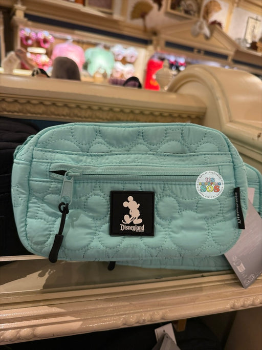 DLR/WDW - Mickey Mouse Park Logo Quilted Headband Friendly Mint Green Fanny Pack