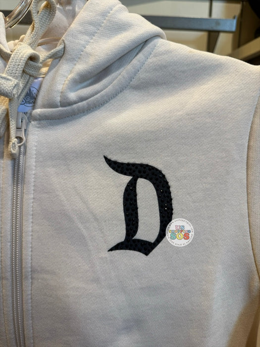 DLR/WDW - Mickey Mouse Rhinestone Park Logo Cream Hoodie Jacket (Adult)