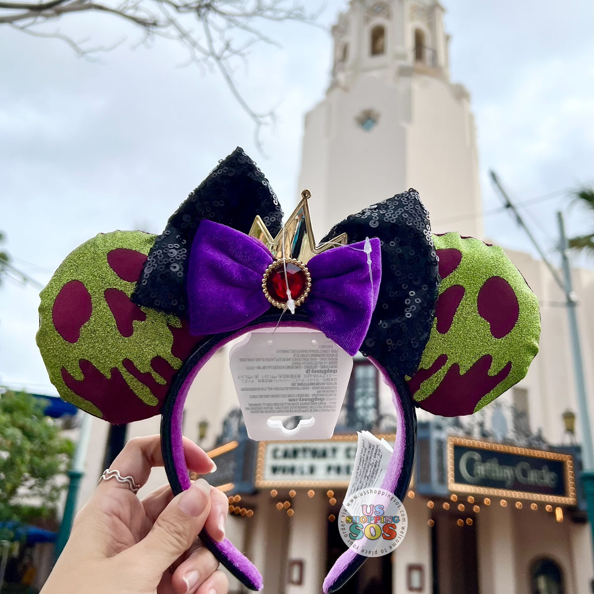 DLR/WDW - Evil Queen Inspired Sequin Bow Poison Apple Ear Headband