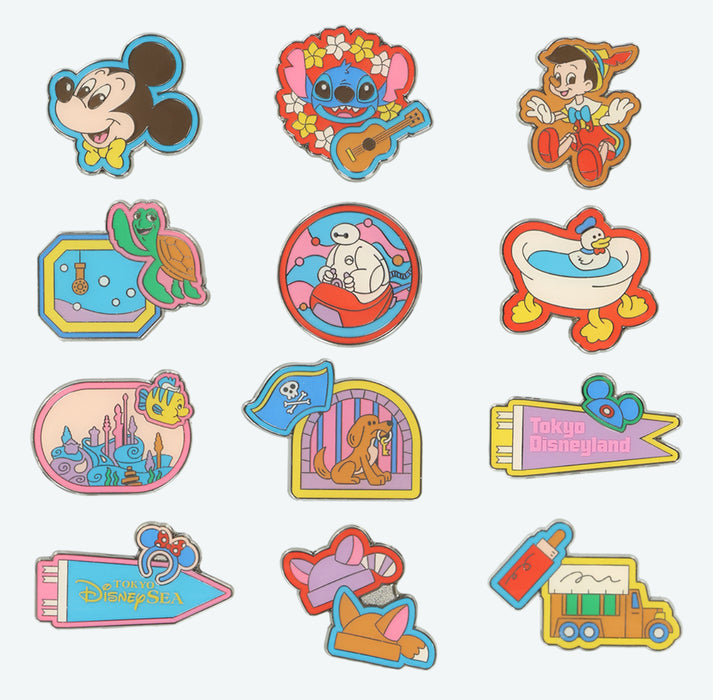 TDR - Tokyo Disney Resort "Park Map Motif" Pastel Color Collection - Mystery Pin Badge Single Bag (Release Date: Dec 11, 2025)