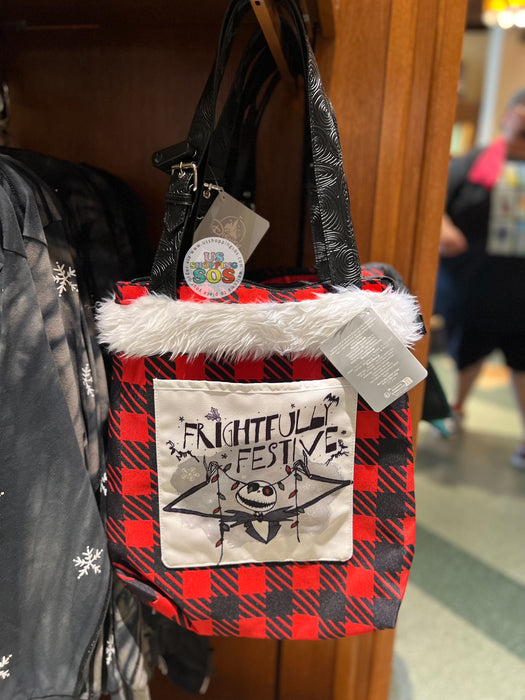 DLR/WDW - Tim Burton’s The Nightmare Before Christmas - Jack Skellington “Frightful Festive” Christmas Plaid Tote Bag