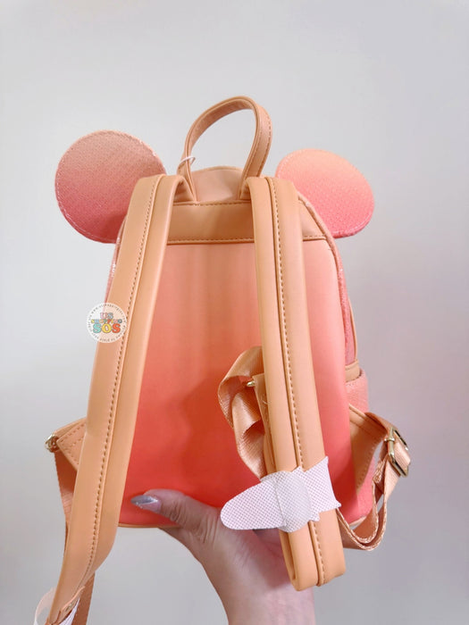 Aulani - Loungefly Peach Paradise Sequin Plumeria Ear Backpack