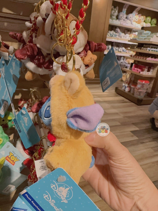 HKDL - 2025 Christmas Mickey & Friends x Stitch Plush Keychain
