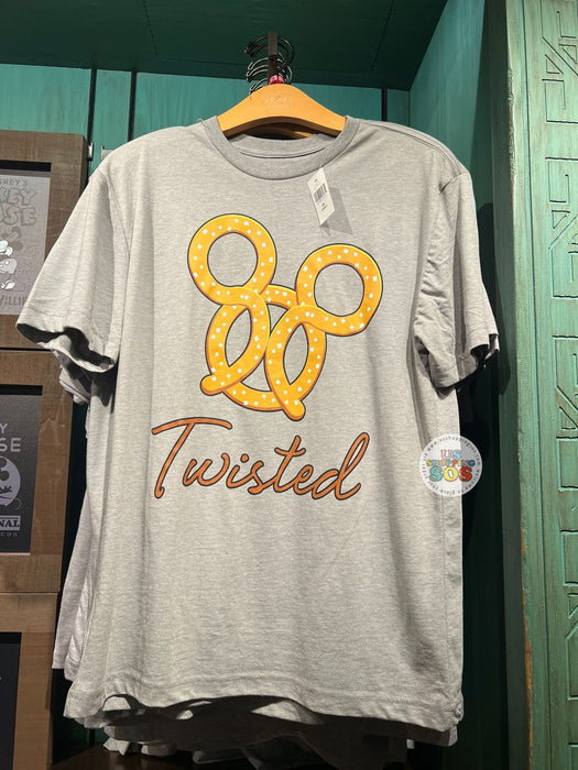 DLR/WDW - Mickey Icon Pretzel Twisted Light Grey Graphic T-Shirt (Adult)