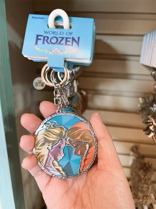 HKDL - World of Frozen Anna & Elsa Stained Glass Keychain