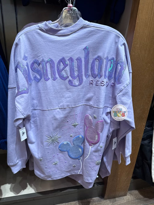DLR/WDW - 2026 Spirit Jersey Disneyland Purple-Blue Sequin Logo Mickey Balloons Pullover (Adult)