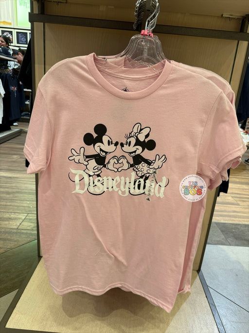 DLR/WDW - Sweetheart Moment - Mickey & Minnie Park Logo Baby Pink Graphic Tee (Adult)